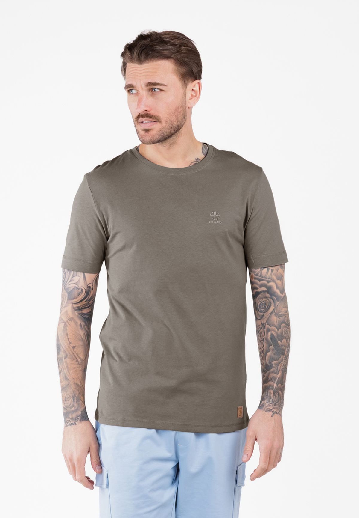 Key Largo T-Shirt MT Pepper round uni Basic Look MT00666 Rundhalsauschnitt unifarben kurzarm slim fit