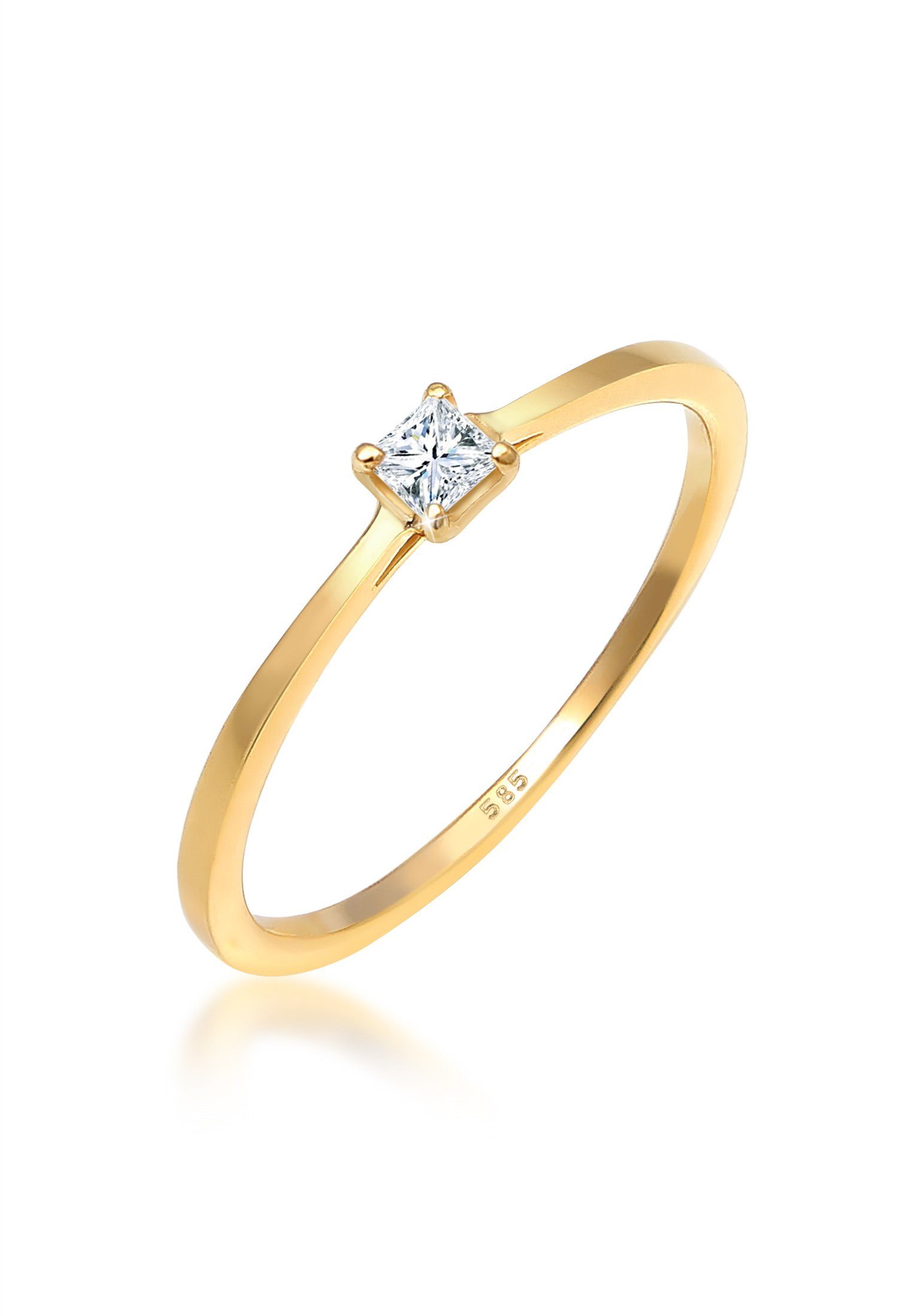 Diamore Verlobungsring Prinzessschliff Diamant 0 1 Ct 585 Gelbgold Online Kaufen Otto