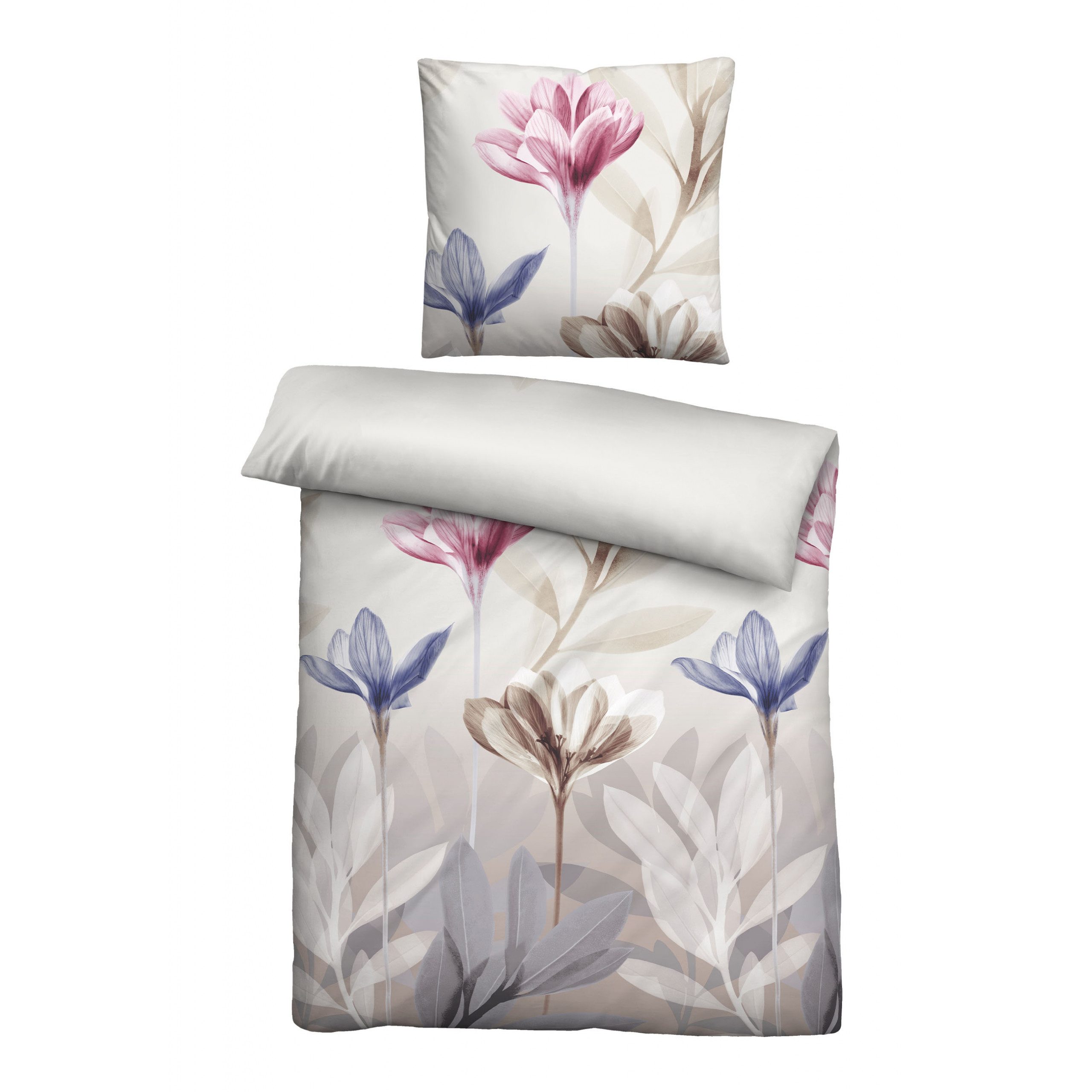 Biberna Bettwäsche Biberna Seersucker Bettwäsche 135 x 200 cm + 80 x 80 cm, günstig online kaufen