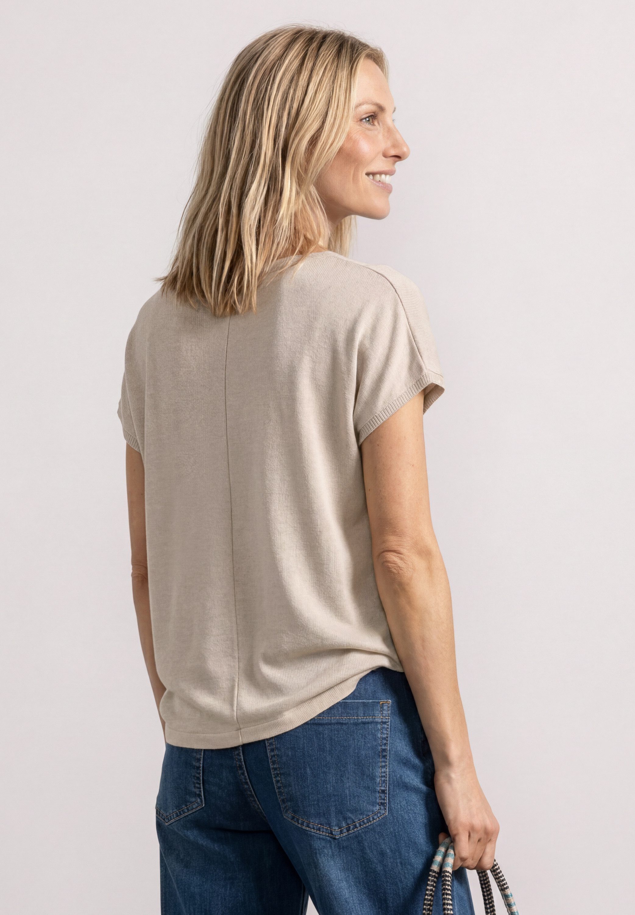 STREET ONE Kurzarmshirt Sommershirt aus Viskose mit Stretch