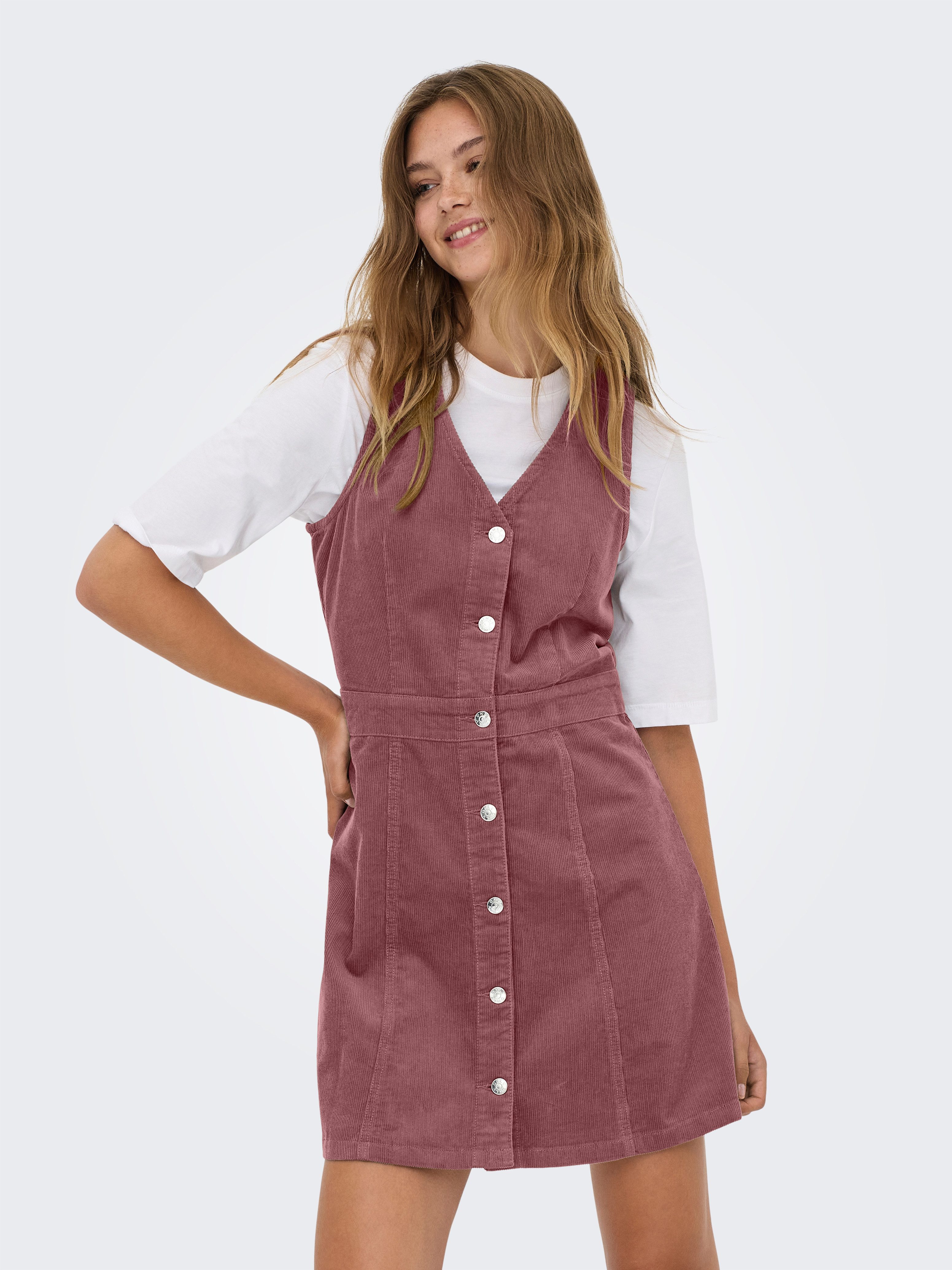 ONLY Cordkleid ONLMOXIE S/L BUT CORD DRESS CC PNT Baumwolle, regular fit