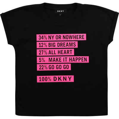 DKNY T-Shirt »DKNY T-Shirt schwarz mit pinkem Text Print«