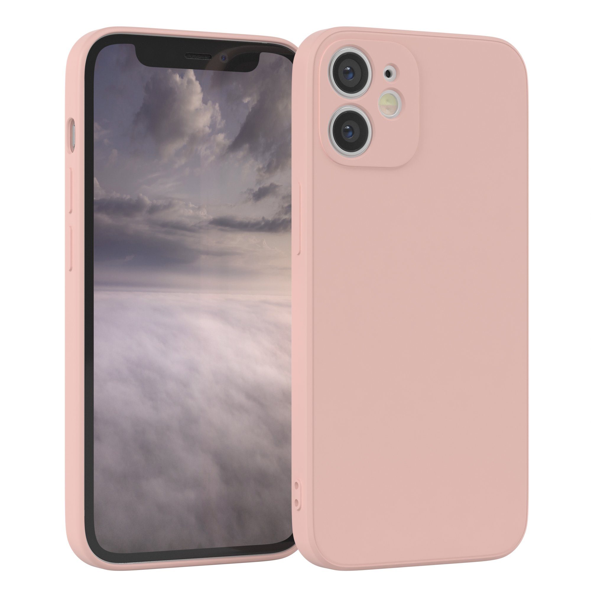 EAZY CASE Handyhülle TPU Hülle für Apple iPhone 12 Mini 5,4 Zoll, Hülle mit Kameraschutz Bumper Case silikonschutzhülle Rosa / Altrosa