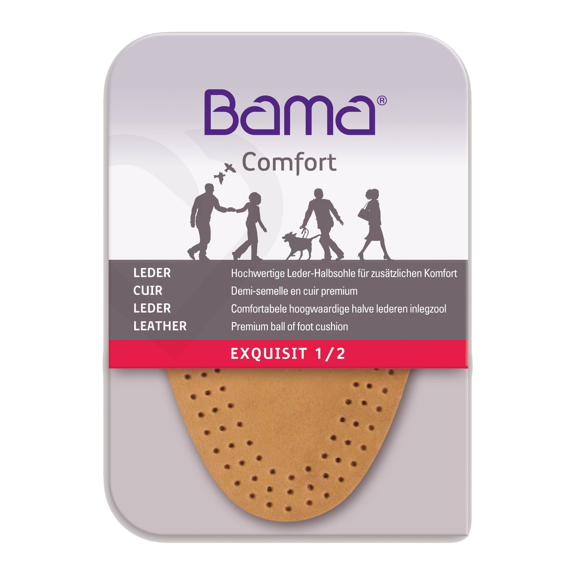 BAMA Group Einlegesohlen bama Leder Halbsohlen Exquisit ½ Einlegesohle 43/44
