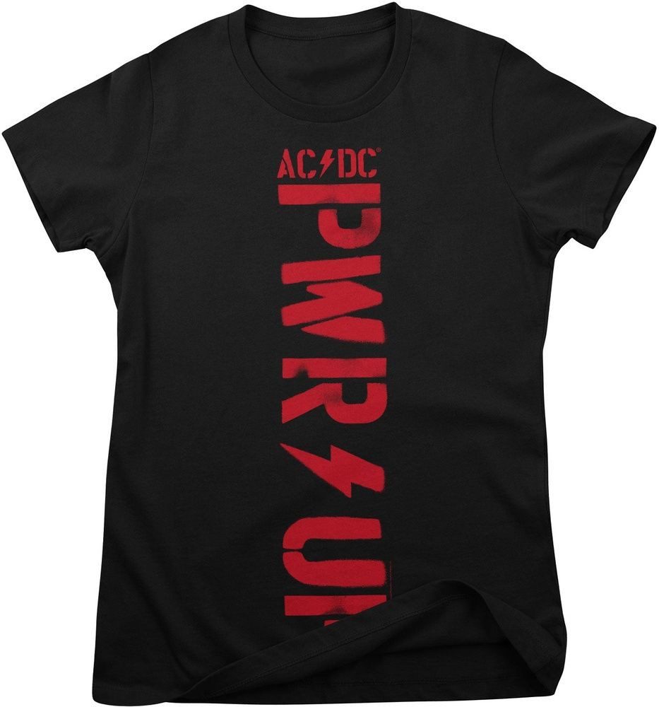 AC/DC T-Shirt Pwr Up Vertical Logo Girly Tee