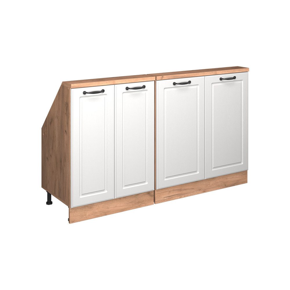 Vicco Kommode Rion, Weiß Landhaus/Goldkraft Eiche/Goldkraft Eiche, 2er Set (2 St)