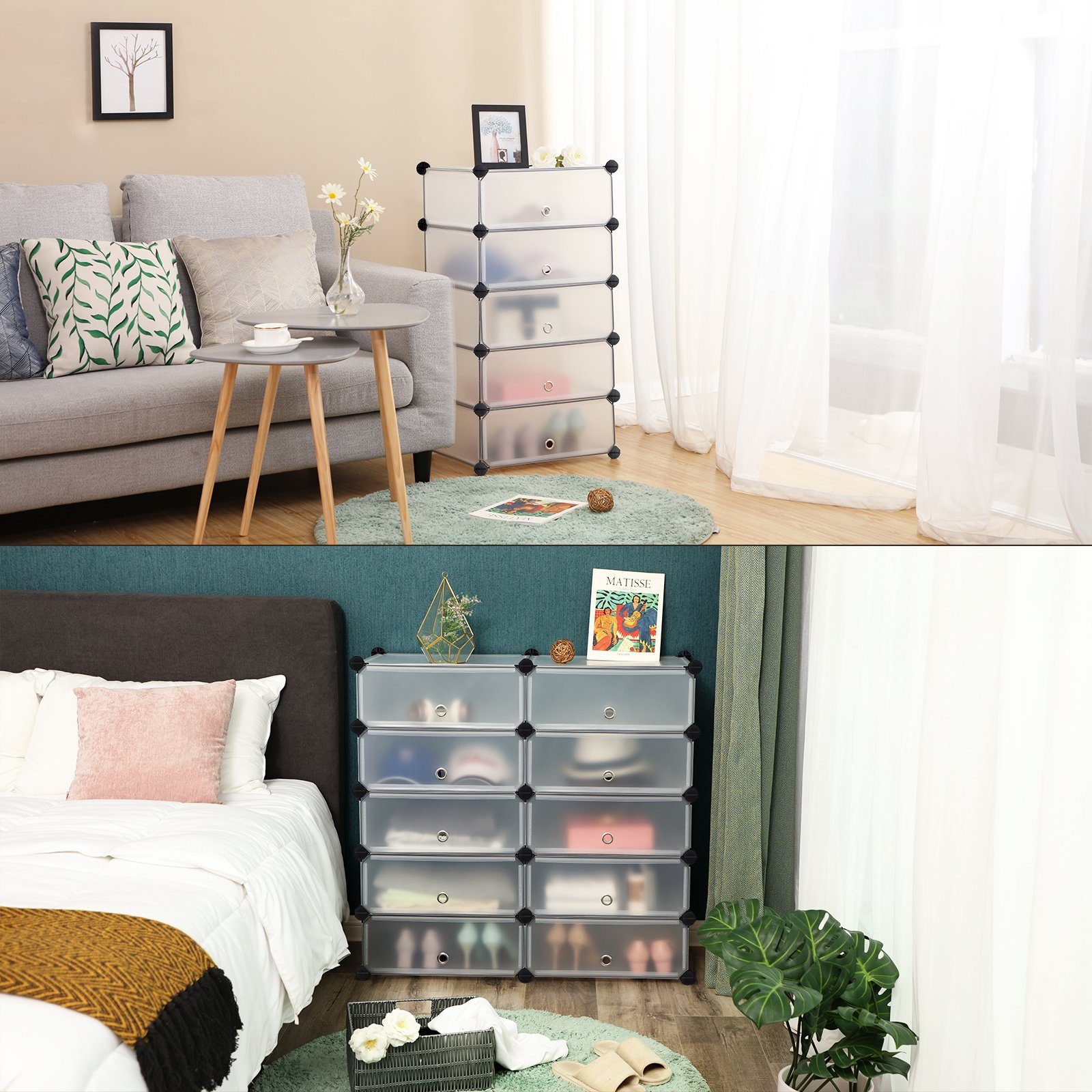 SONGMICS Schuhregal Schuhschrank, mit 10 Fächern, Fasst 20-30 Paar Schuhe günstig online kaufen