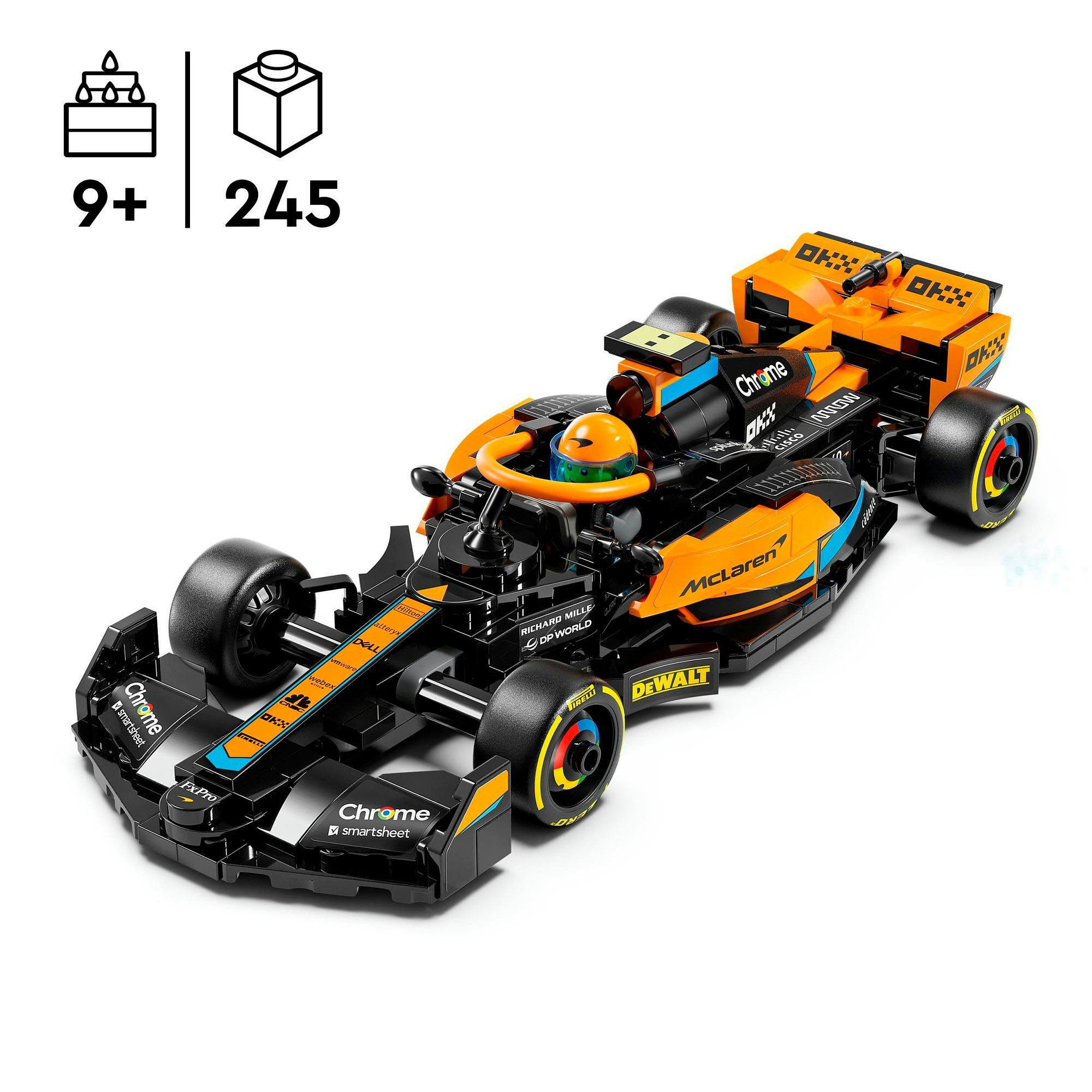 LEGO® McLaren Formel-1 Rennwagen 2023 (76919), LEGO® Speed Champions Konstruktionsspielsteine, (245 St), Made in Europe