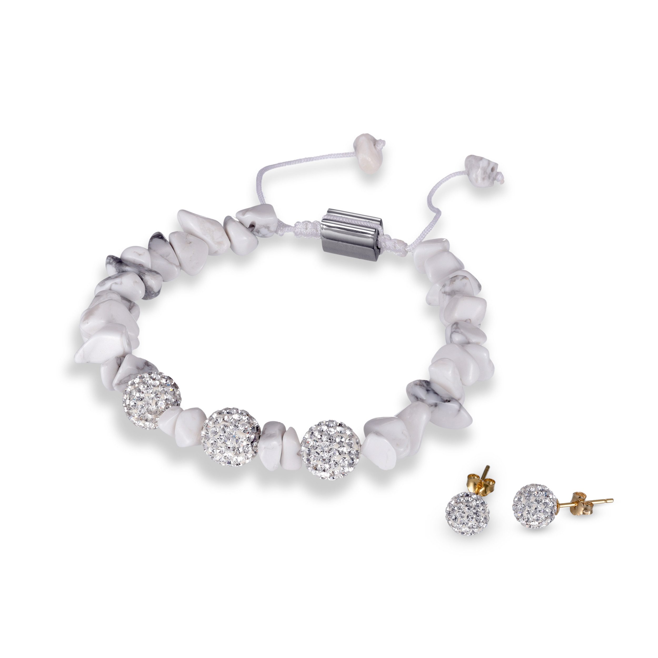 Kingka Schmuckset Damen, Armband und Ohrstecker 925 Silber, vergoldet, weiße Zirkonia (Set, 3-tlg., incl. Schmuckbox), Damen Silber Schmuck, perfekte Geschenkidee zu Geburtstag, Weihnachten