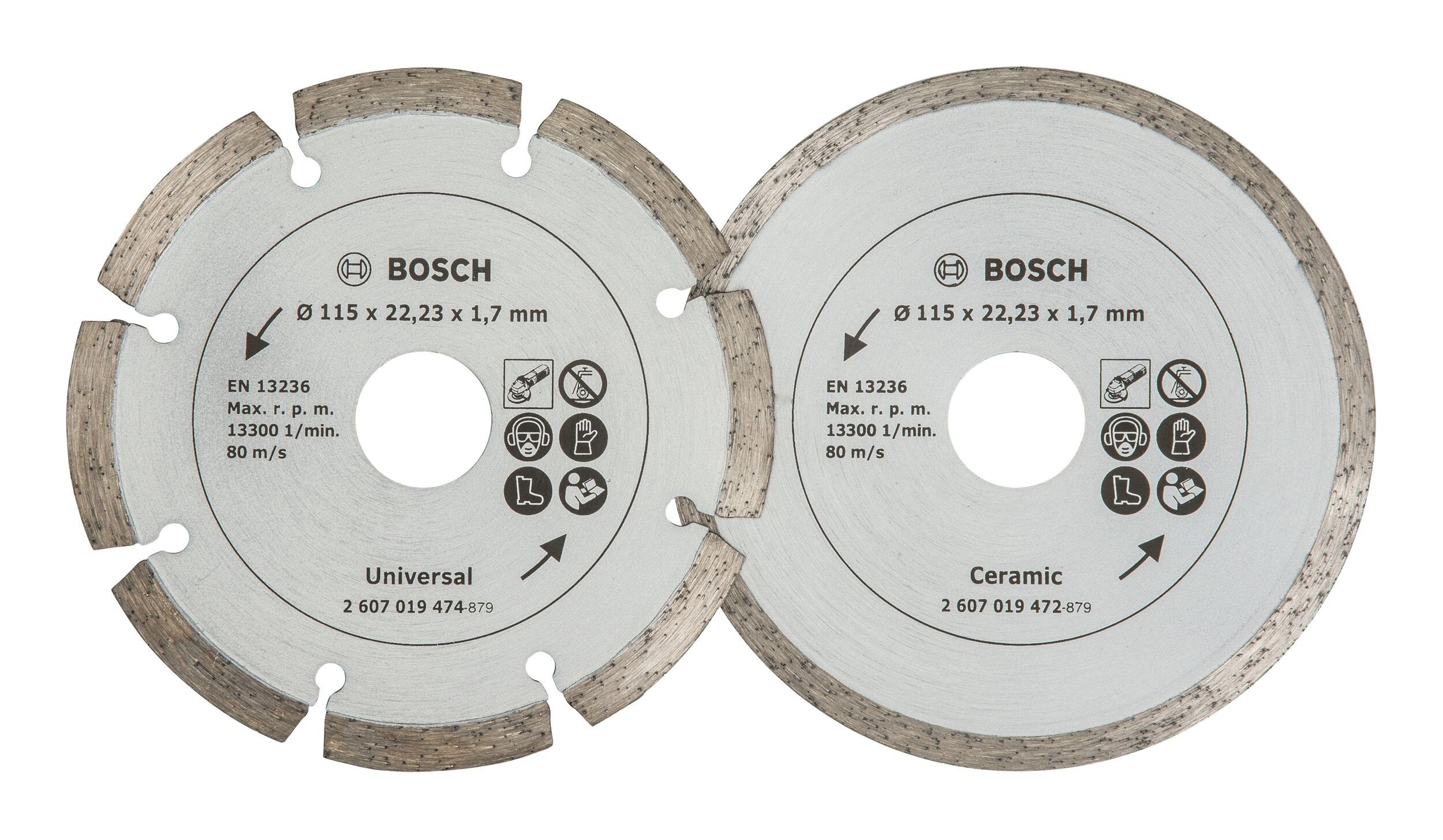 BOSCH Trennscheibe, (2 Stück), Für Fliesen und Baumaterial Diamanttrennscheibe - 115 mm - 2er-Pack