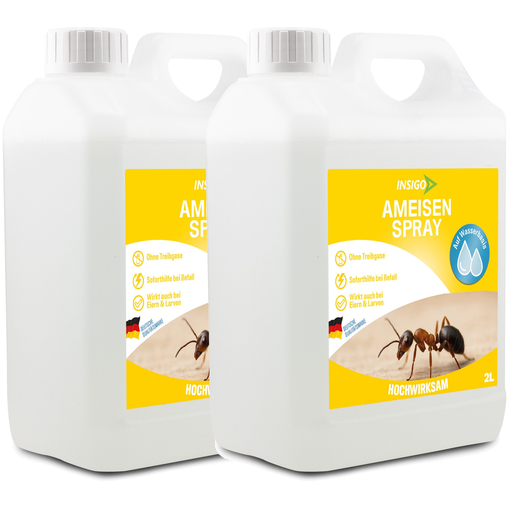 INSIGO Insektenspray Anti Ameisen-Spray Ameisen-Mittel Ungeziefer-Spray, 4 l, 4000 ml, biozidfreie Formel, auf Wasserbasis, geruchsarm, brennt / ätzt nicht
