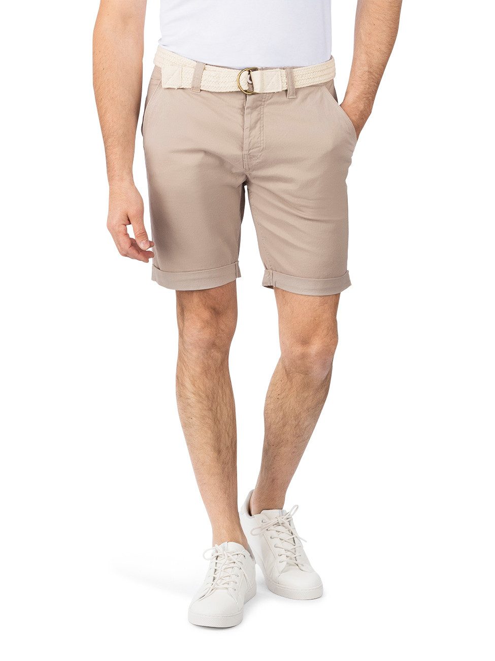 DENIMFY Chinoshorts Herren Chino Shorts DFLio Regular Fit Bermudashorts mit Gürtel