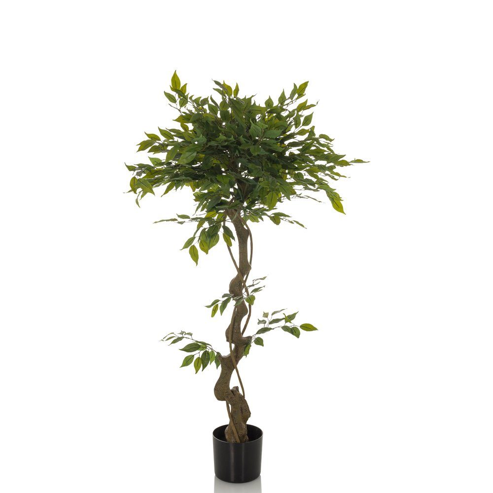 Kunstpflanze Kunstpflanze FICUS I Kunststoff, Stoff Birke, hjh OFFICE, Höhe 120.0 cm, Künstliche Zimmerpflanze Benjamini im Kunststoff-Topf, Kunstbaum