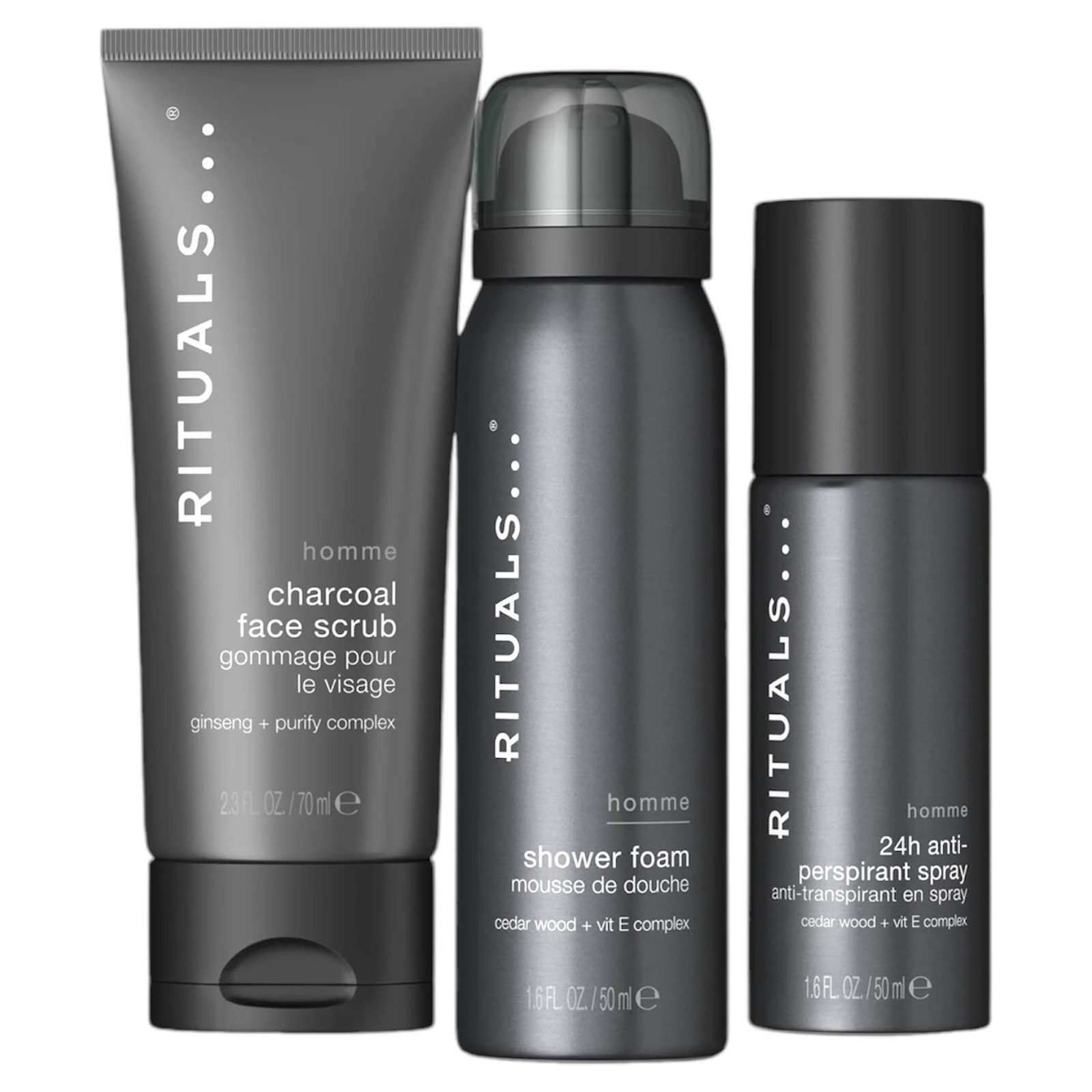 Rituals Pflege-Geschenkset The Ritual of Homme 3-teiliges Geschenkset für den Mann, Maskuliner, holziger Duft von Zedernholz und nährendem Vitamin E