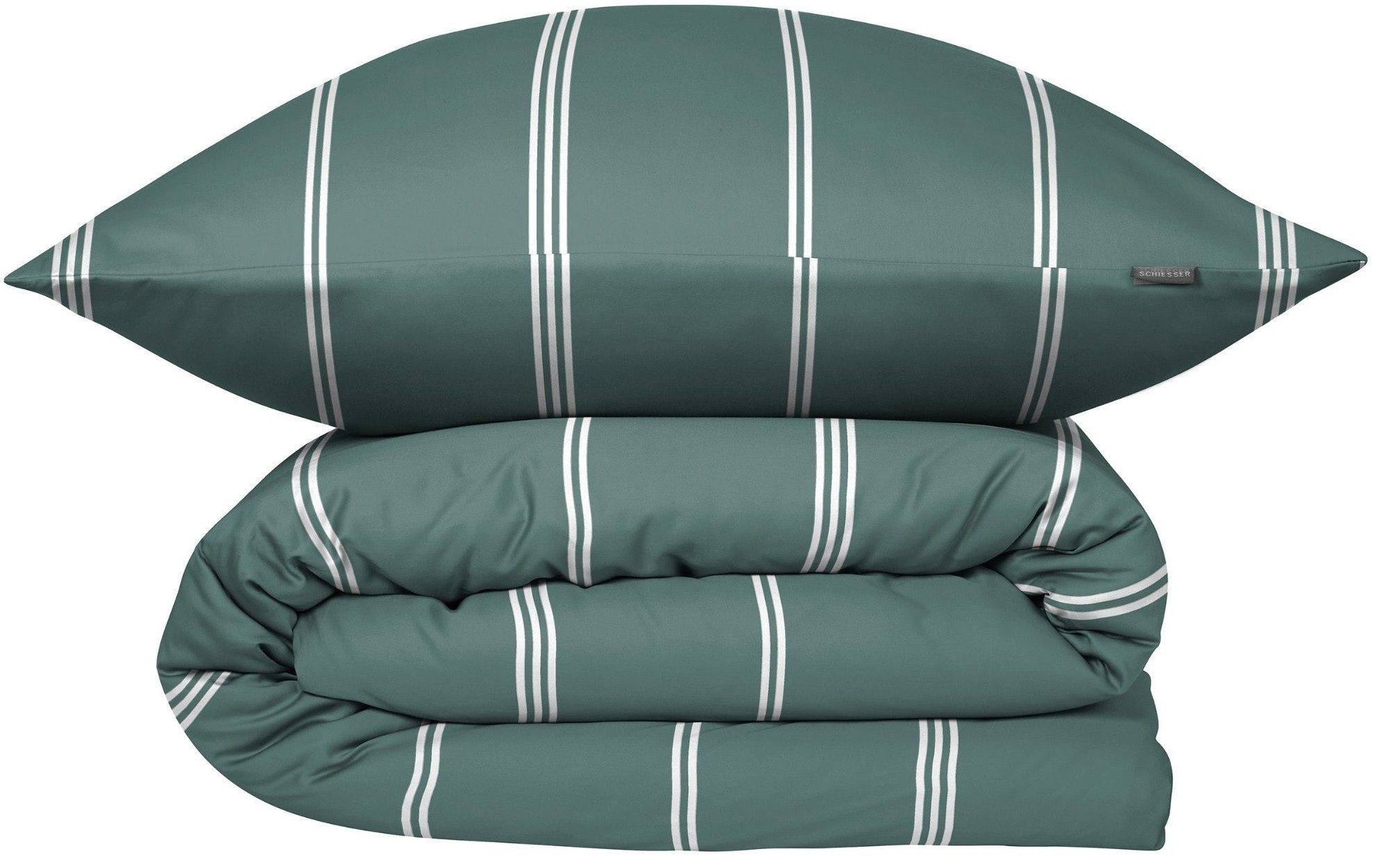 Schiesser Bettwäsche Matteo aus weicher Baumwolle mit klassischem Streifendesign, Renforcé, 2 teilig, OEKO-TEX® MADE IN GREEN