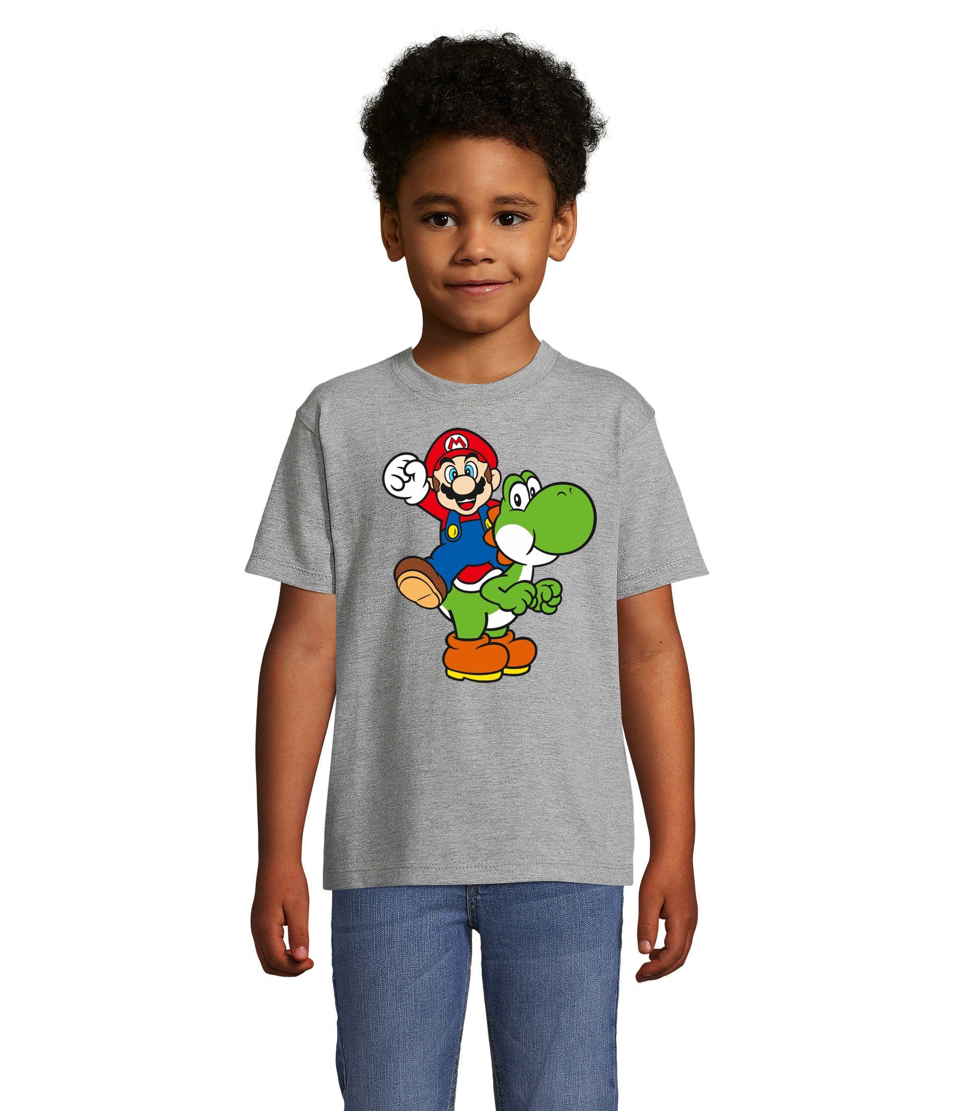 Blondie & Brownie T-Shirt Kinder Yoshi & Mario Konsole Retro Super Luigi