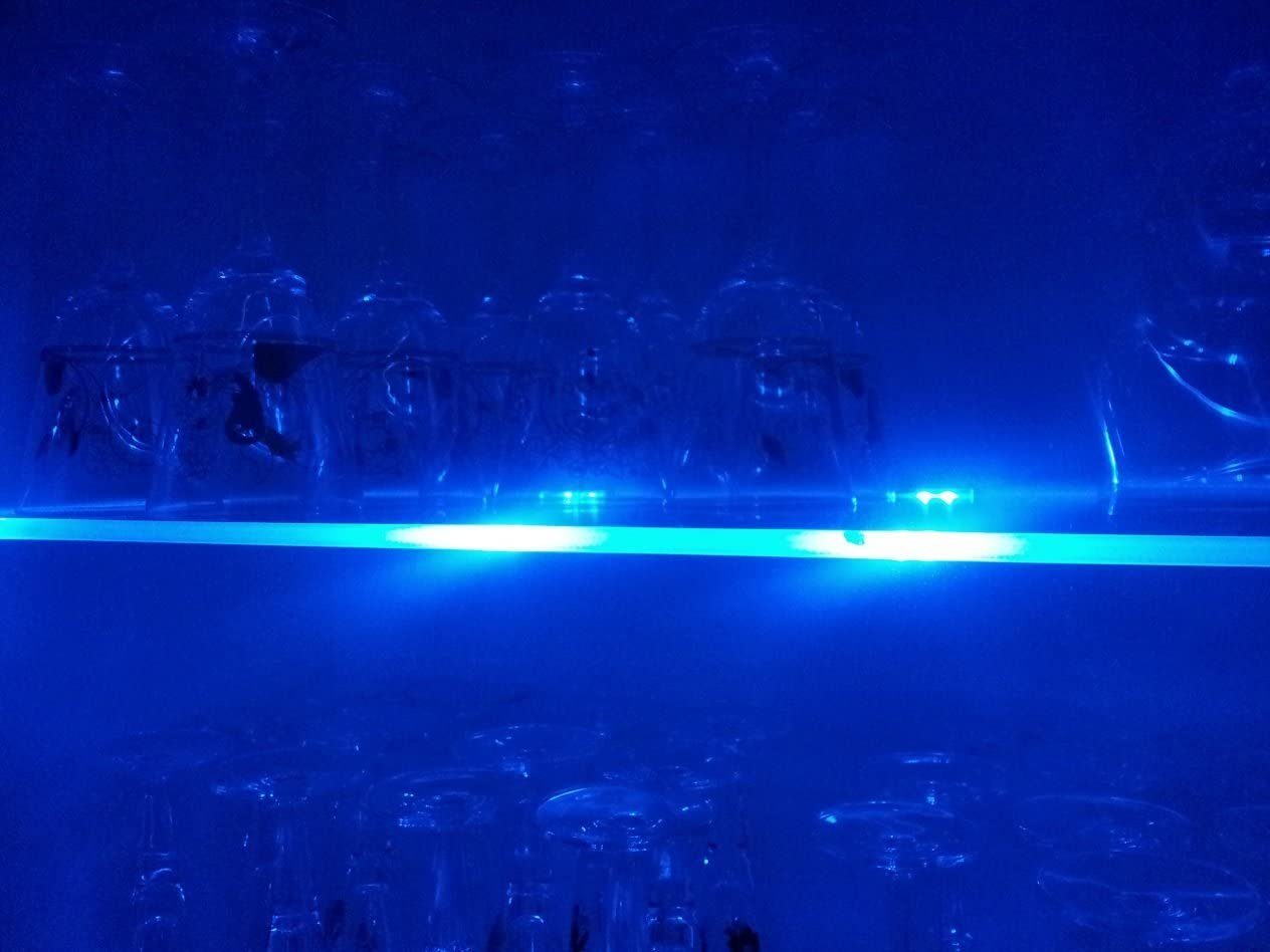 Möbelbeleuchtung Glasbodenbeleuchtung Glaskantenbeleuchtung Farbwechsel I RGB TRANGO I inkl. Clips I Glaskantenbeleuchtung, 5022-02 LED 2er LED Schrankbeleuchtung Set LED Vitrinenbeleuchtung, Fernbedienung