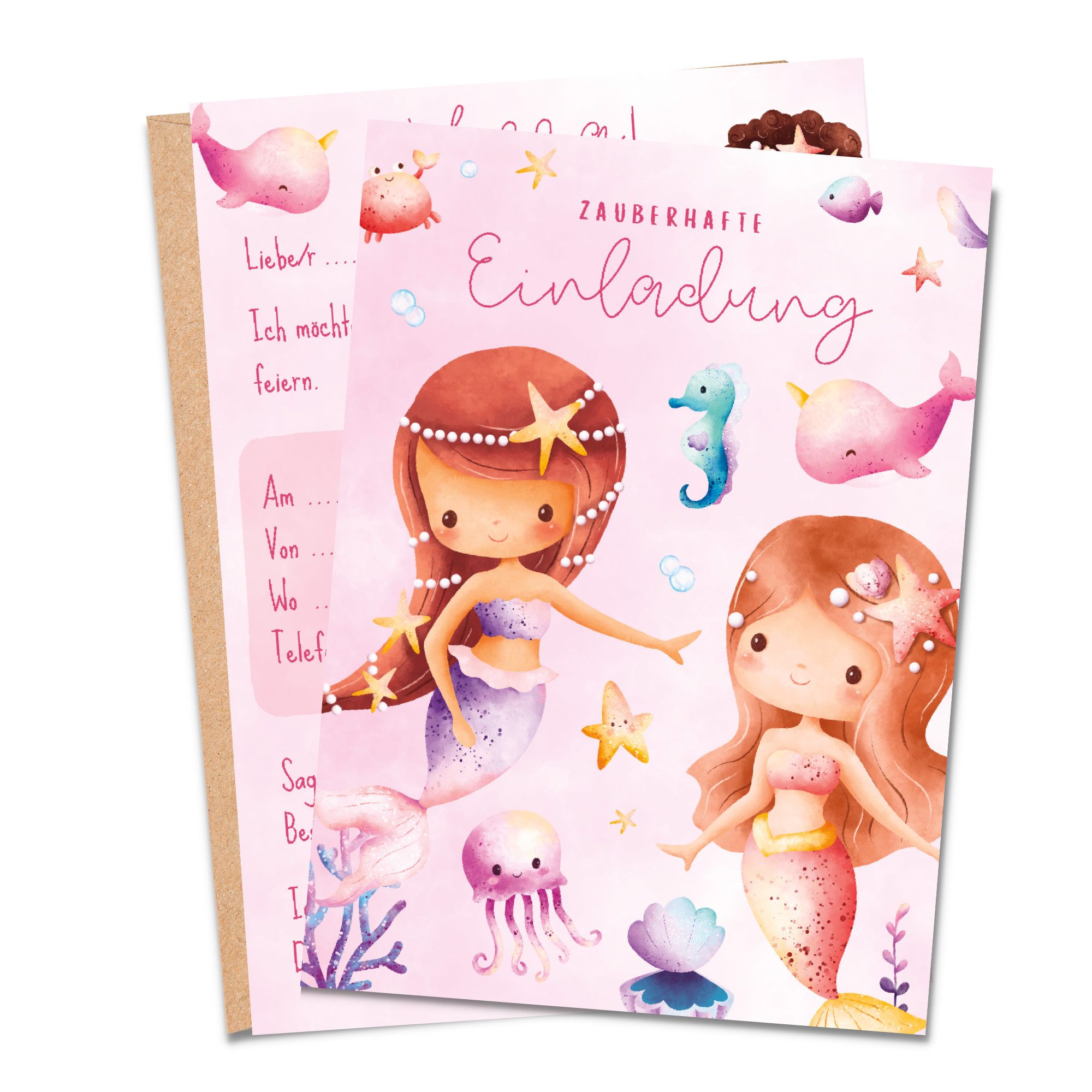 MeinBaby123® Einladungskarten Kindergeburtstag inkl. 10 Umschläge, Kindergeburtstag Jungs und Mädchen, Geburtstagseinladungen Kinder