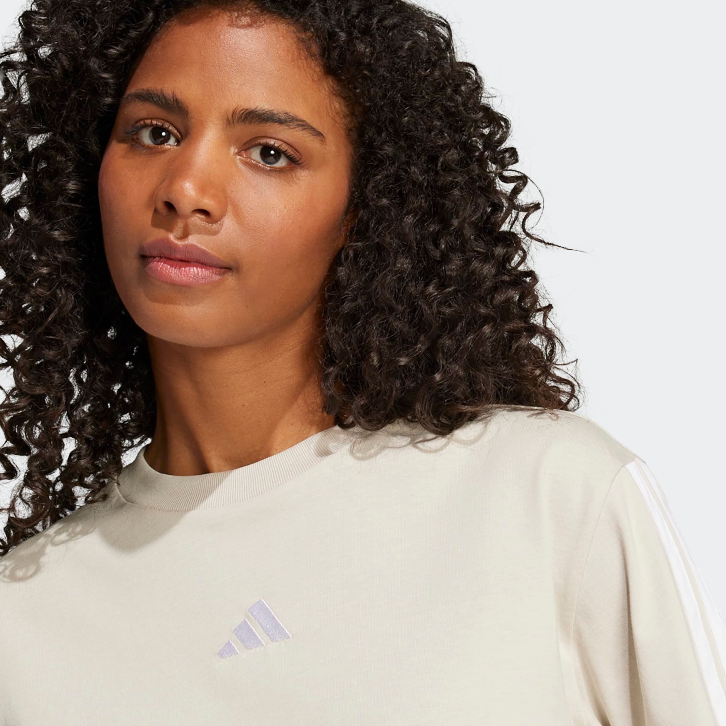 adidas Sportswear T-Shirt W 3S SJ TLR T mit Rundhalsausschnitt, bauchfreie Schnittform, ohne Verschluss