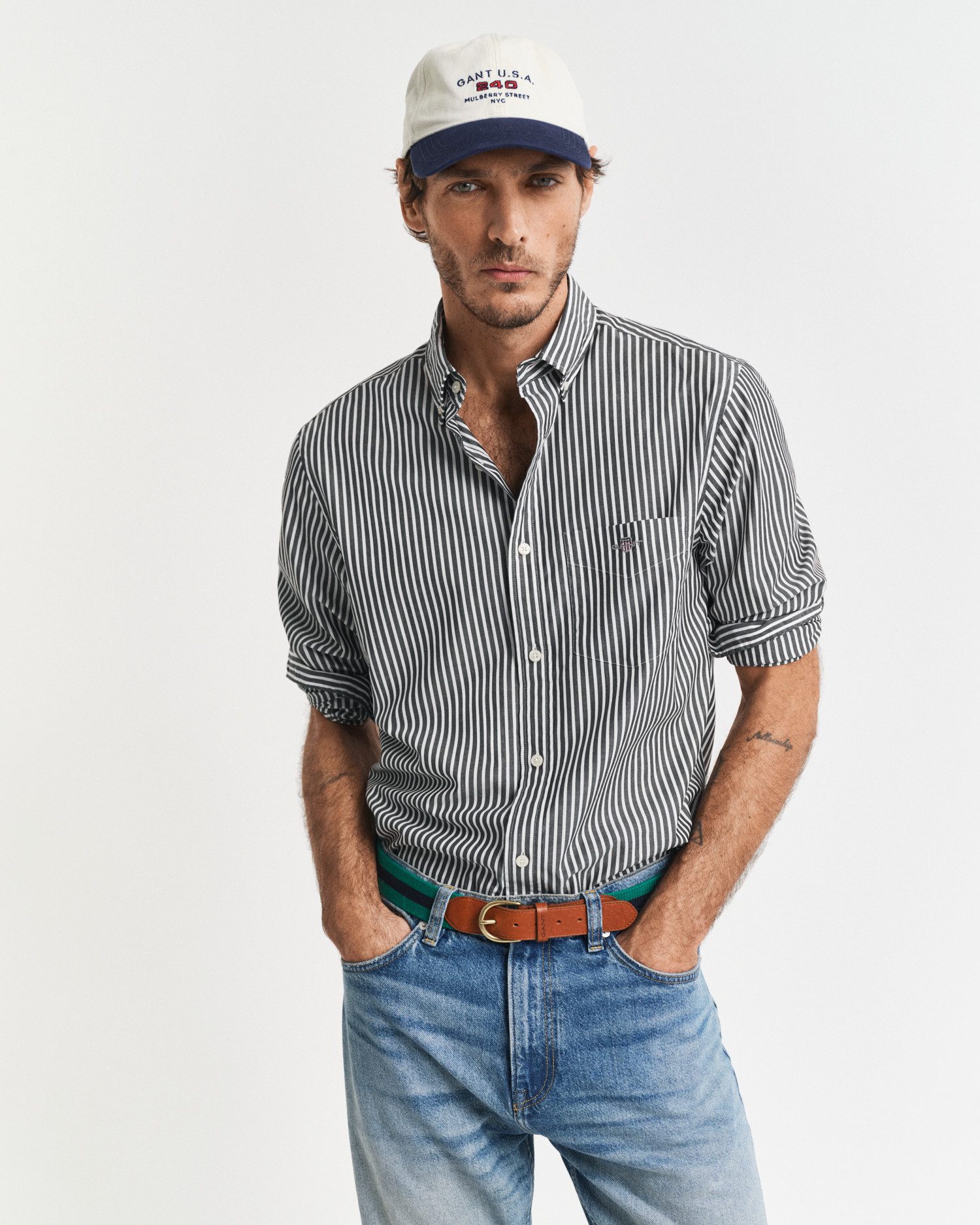 Gant Langarmhemd REG POPLIN STRIPE SHIRT günstig online kaufen