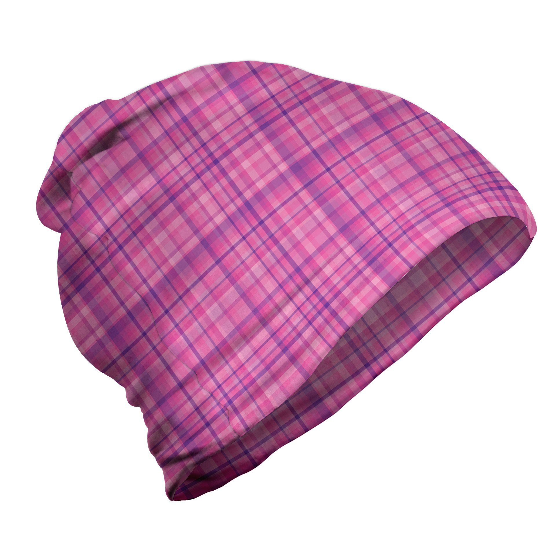 Abakuhaus Beanie Wandern im Freien Violett Geometrische Plaid-Entwurf