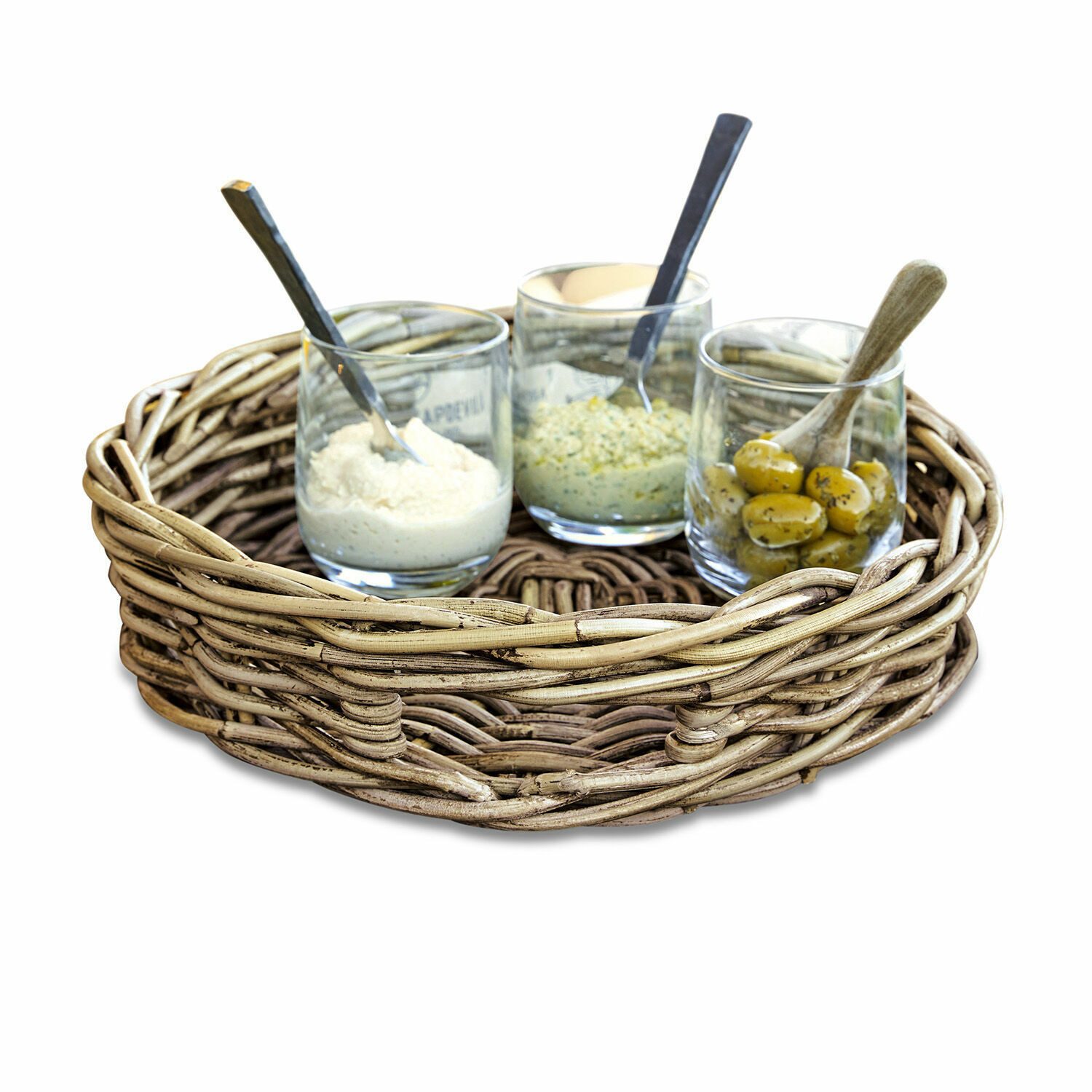 Mirabeau Tablett Tablett Duras braun, 100% Rattan
