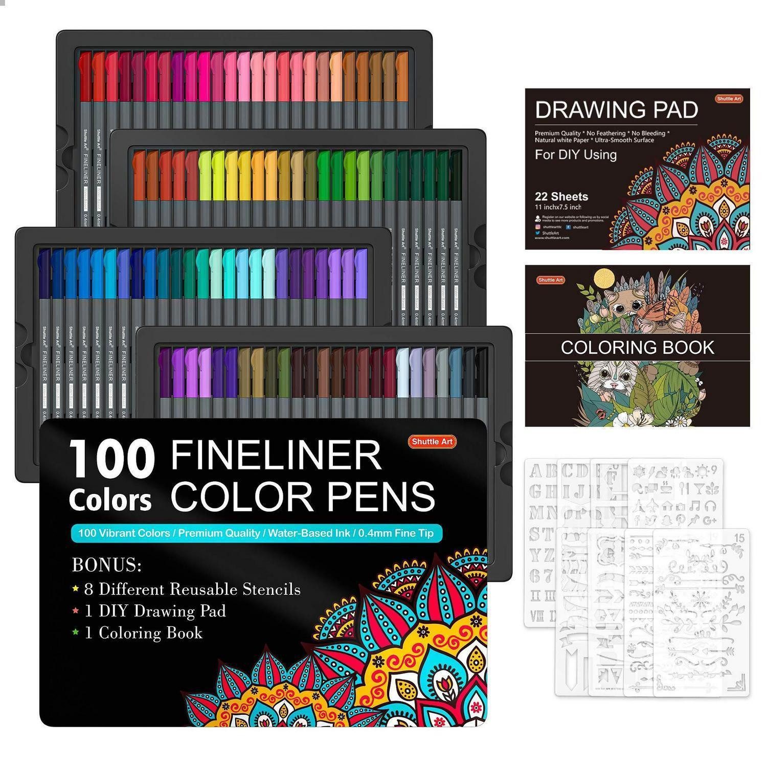 LuxusKollektion Fineliner Fineliner Set 100 Farben dünne Spitze Malbuch