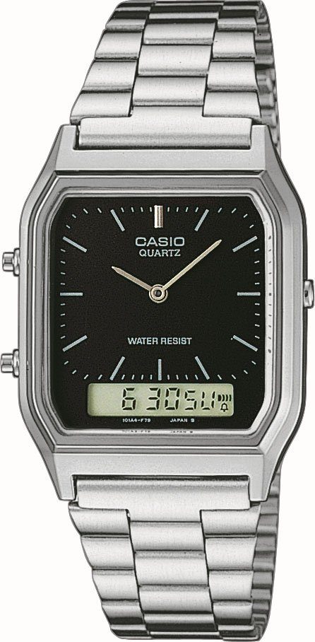 CASIO VINTAGE Chronograph AQ-230A-1DMQYES, Quarzuhr, Armbanduhr, Damenuhr, Herrenuhr,Digitaluhr, Edelstahlarmband