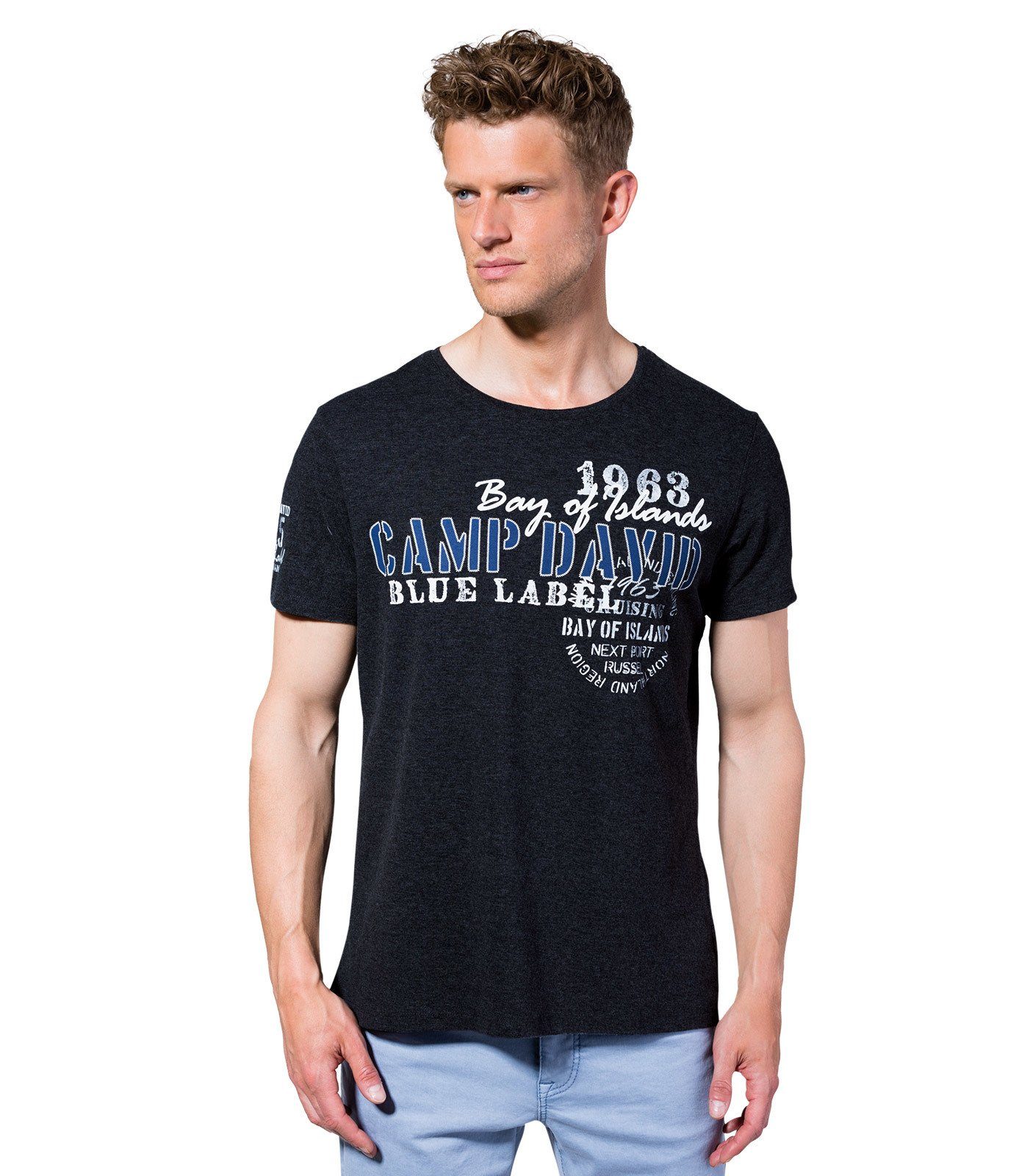 CAMP DAVID TShirt mit Artwork, Toniges Necktape online kaufen OTTO
