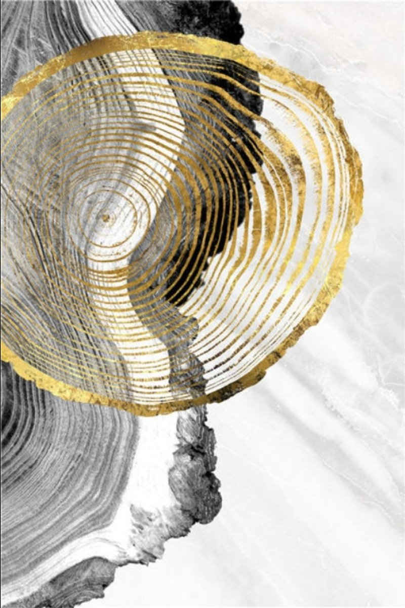 TPFLiving Kunstdruck »OHNE RAHMEN«, Motiv G, Kunstdruck auf Leinwand - Wandbild / Abstrakt - Motive in Gold Gelb Grau Braun Lila - 13 Motive in 7 Verschiedene Größen zur Auswahl - Bilder Wohnzimmer
