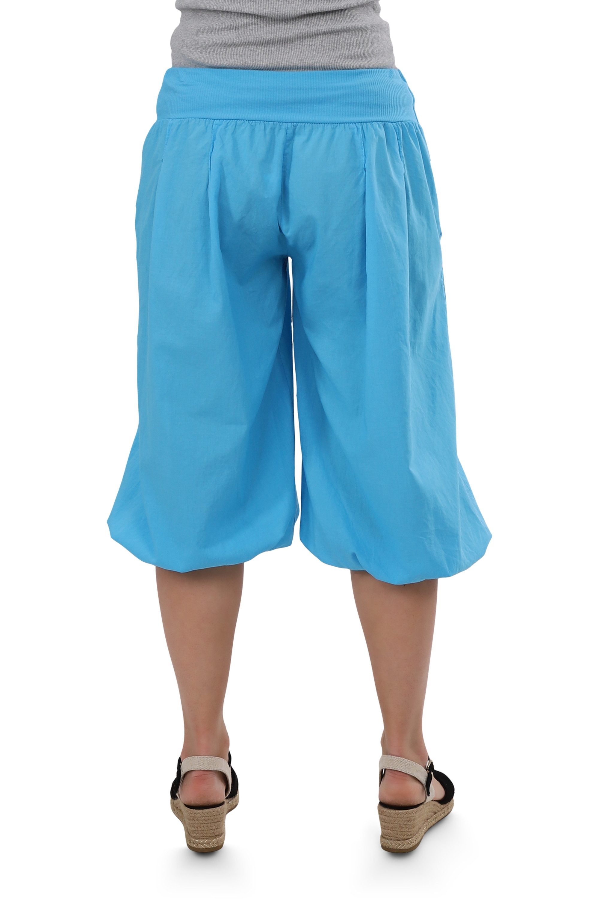 malito more than fashion Caprihose malito Damen Pumphose Capri 23286P kurze low waist Aladinhose Caprihose in Unifarben Einheitsgröße