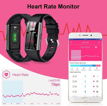 Tipmant Smartwatch (1,47 Zoll, Android, iOS), Mit Pulsmesser Schlafmonitor Schrittzähler WasserdichtIP68 Fitness Uhr