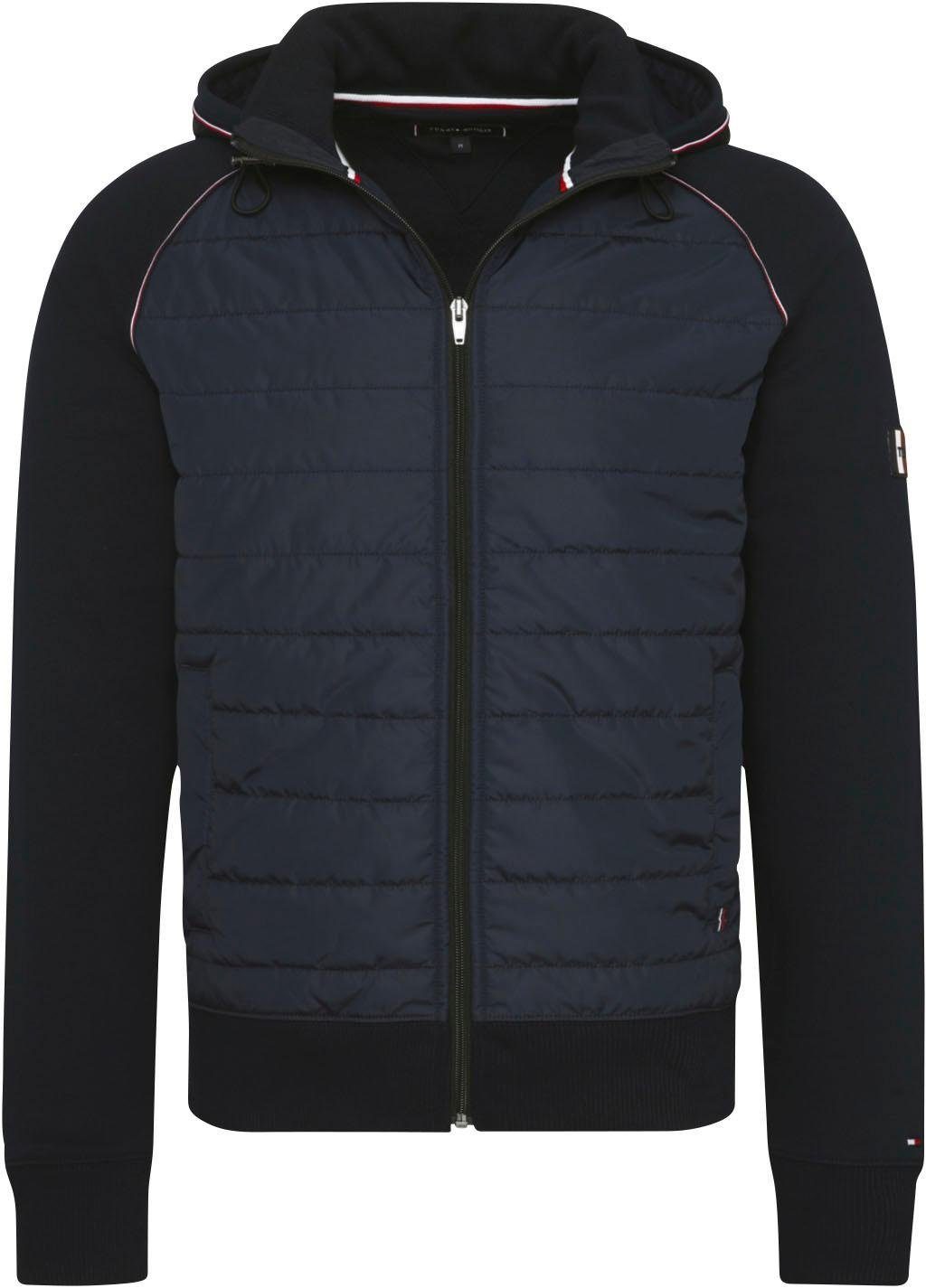 TOMMY HILFIGER Kapuzensweatjacke »MIXED MEDIA HOODED ZIP THROUGH
