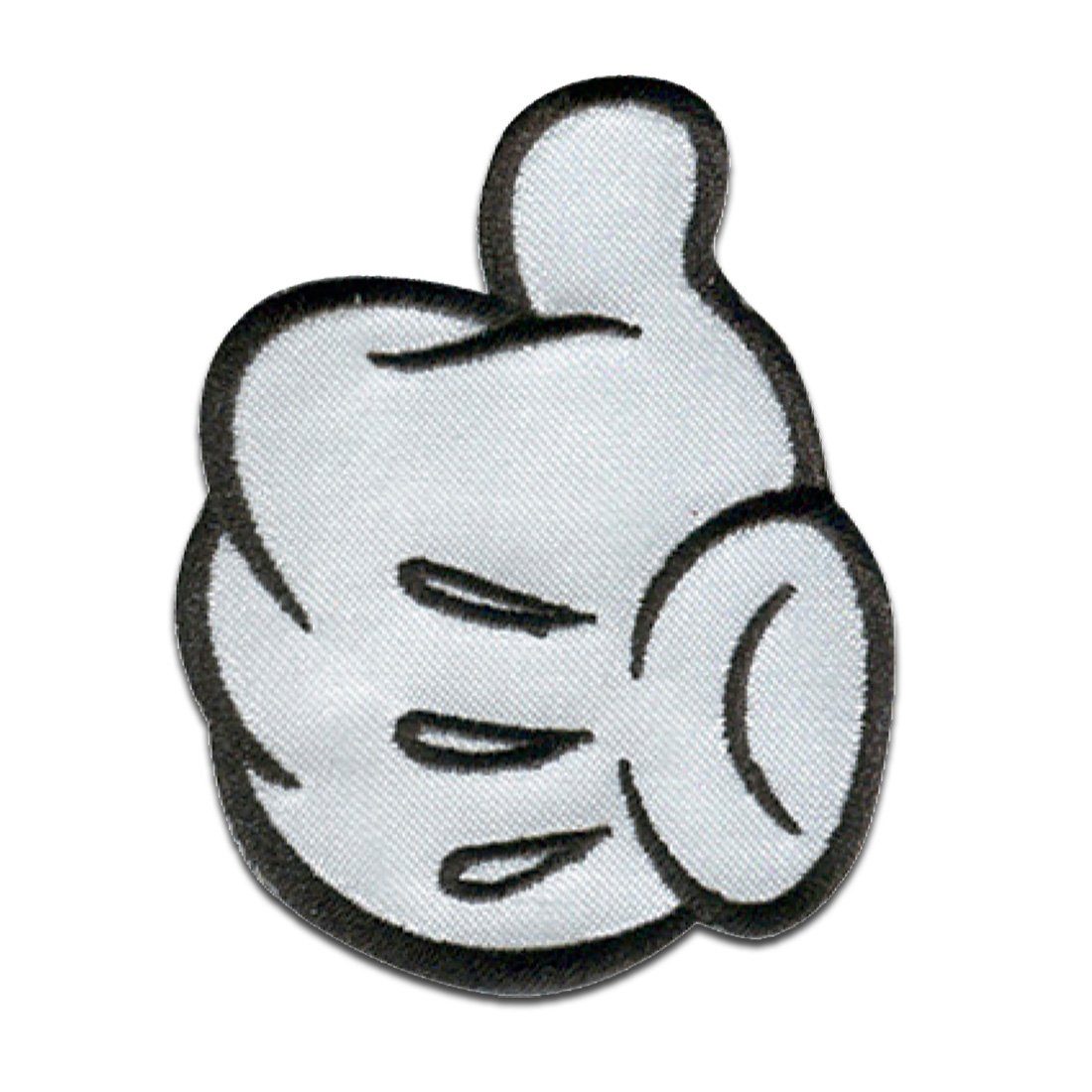 Disney Патч Bügelbild, Aufbügler, Applikationen, Patches, Flicken, zum aufbügeln, Polyester, Mickey Mouse 90 Jahre Daumen hoch - Größe: 4,8 x 6,0 cm