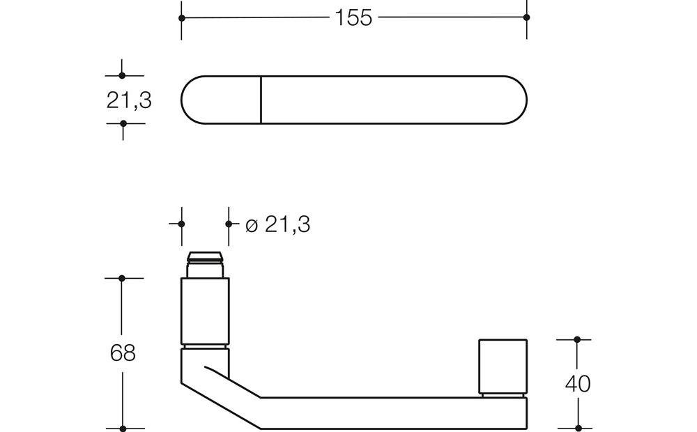 HEWI Türbeschlag Rosettengarnitur 270XAH01.340 / oval D/D Edelstahl links DIN PZ rechts