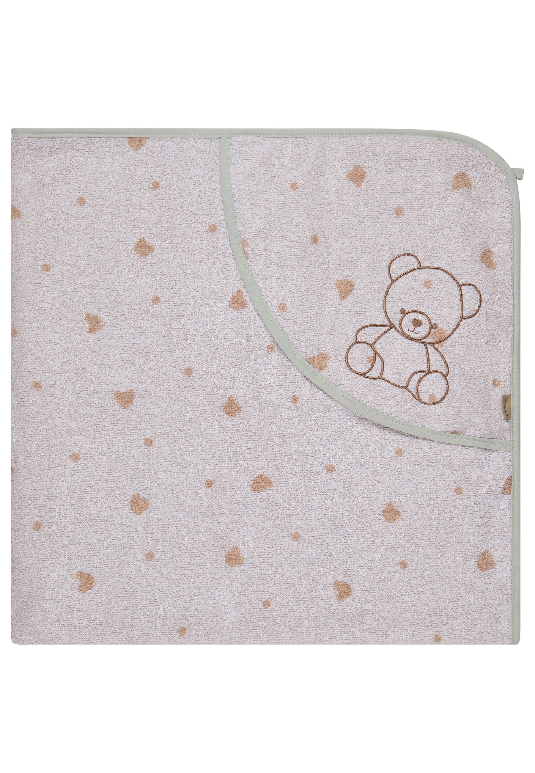 Sterntaler® Badetücher Kapuzenbadetuch 100x100 cm BÄR Bo, Frottee (1-St), Kapuzenbadetuch 100x100cm, aus weichemFrottee, mit süßer Applikation