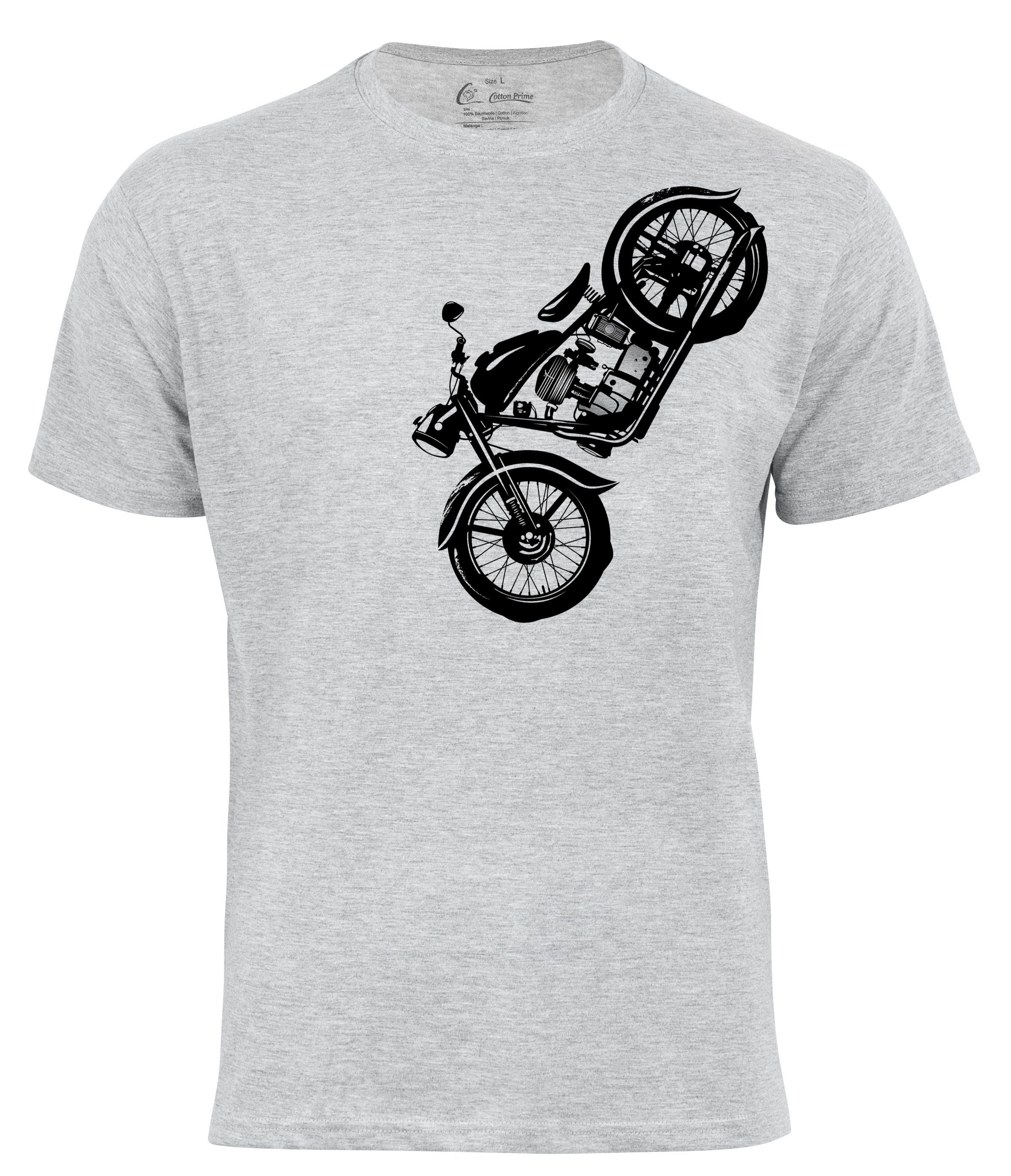 Cotton T-Shirt Prime® Motorcycle Vintage grau