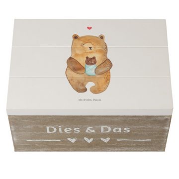 Mr. & Mrs. Panda Dekokiste Bär mit Baby - Weiß - Geschenk, Enkel, Erinnerungskiste, Schatulle, T (1 St)