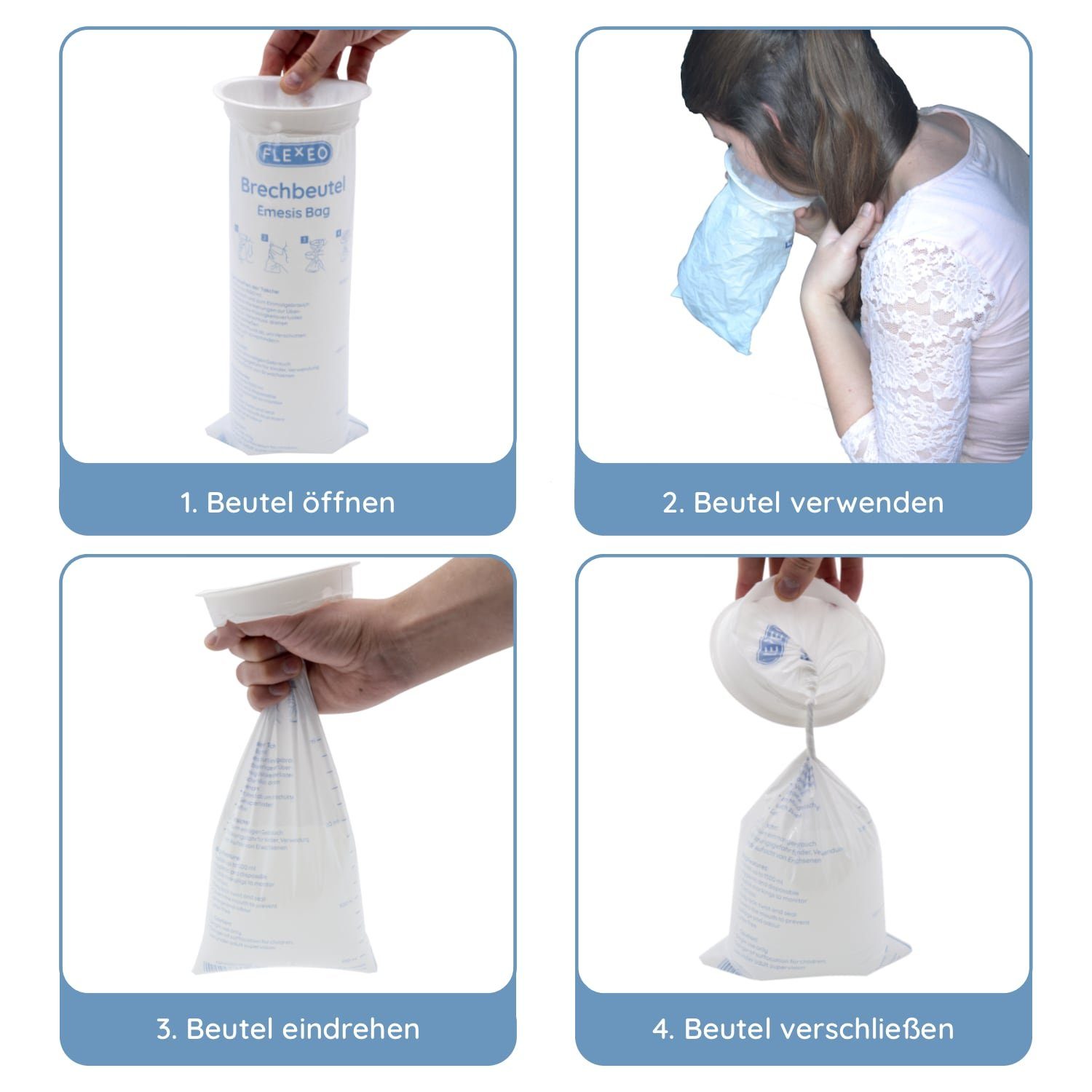 FLEXEO Arzttasche Reiseset Brechbeutel (1-tlg), und Beatmungsmasken Übelkeit Beatmungsschutz für Spucktüten 