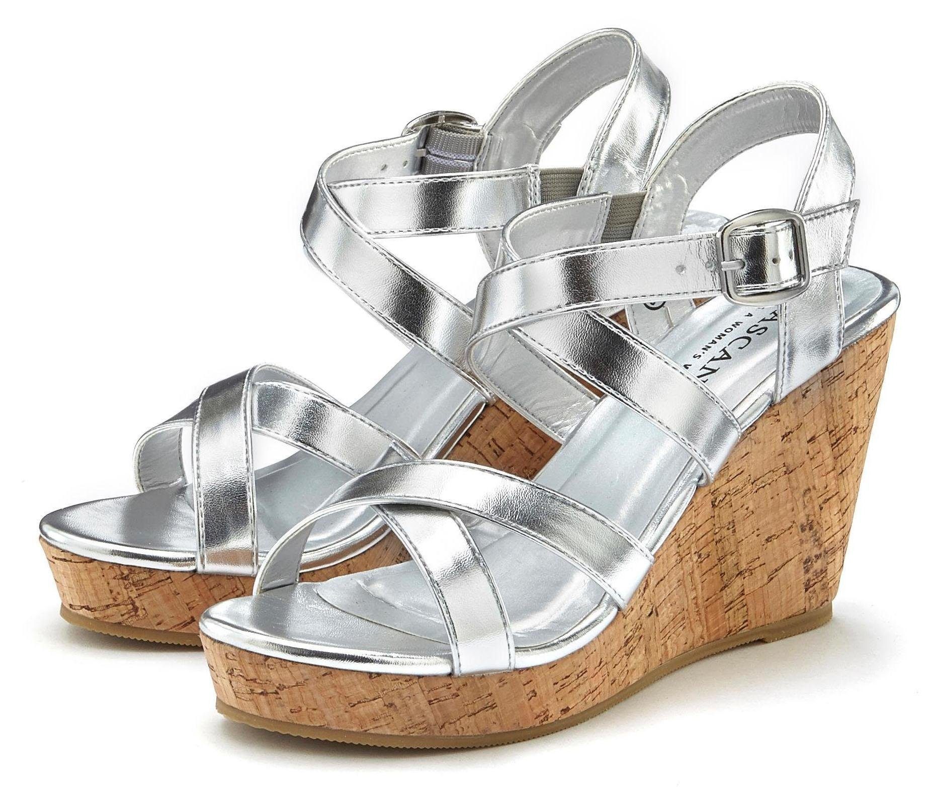 LASCANA High-Heel-Sandalette mit Keilabsatz im Kork-Look online kaufen |  OTTO
