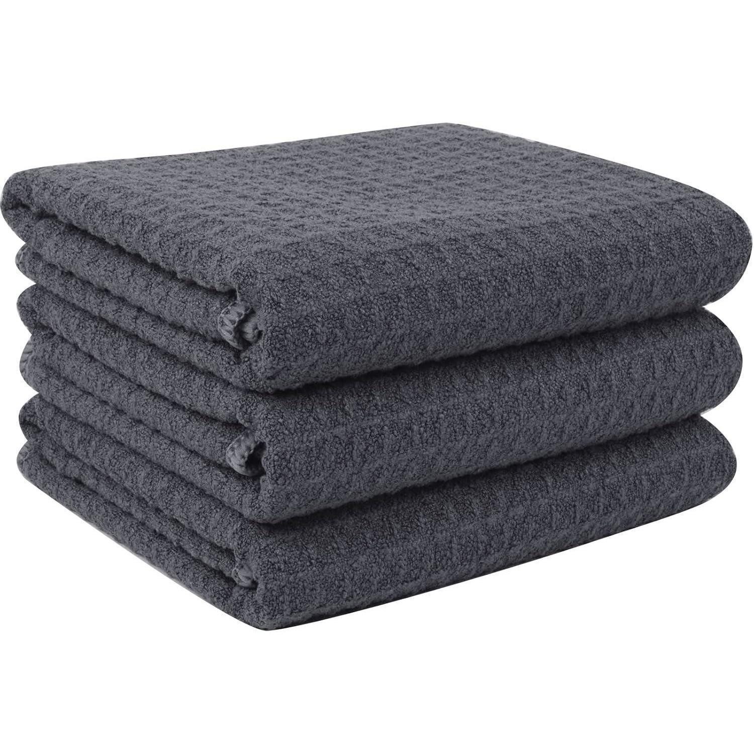 VIVOTE Microfaser Geschirrtücher 3er Set Grau, Super saugfähig 40x56cm Mikrofasertuch