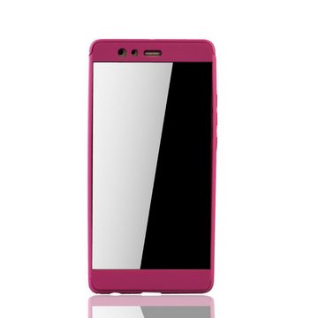 König Design Handyhülle Huawei P9 Plus, Huawei P9 Plus Handyhülle 360 Grad Schutz Full Cover Rosa