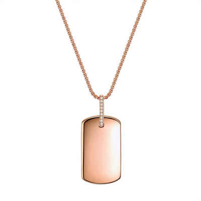 Glanzstücke München Silberkette roségold, Kette mit Anhänger Sterling Silber roségold Zirkonia weiß