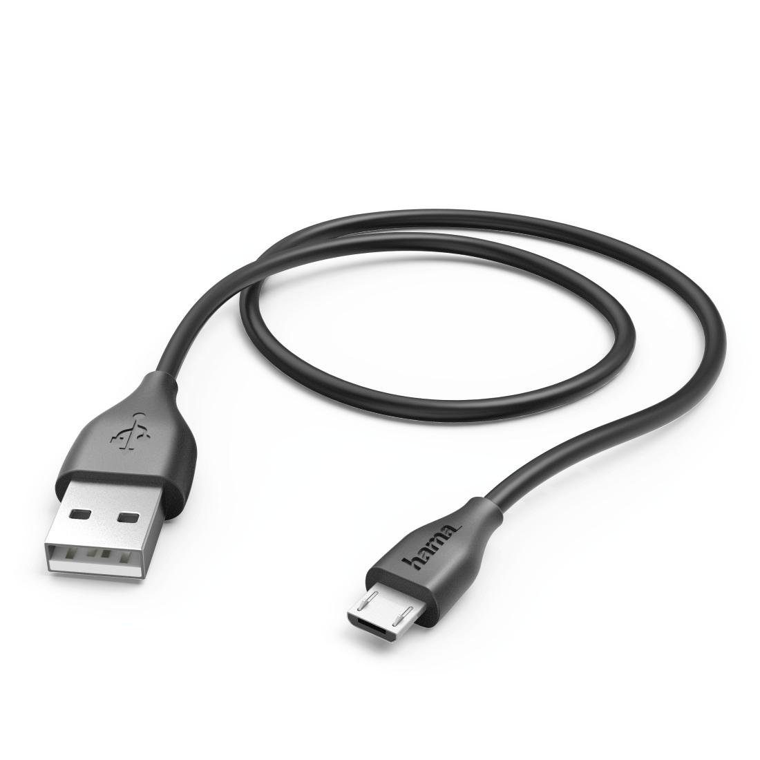 Hama Micro USB Ladekabel für Tablets und Handy eBooks, 1,5 m, schwarz USB-Kabel,  USB Micro-B, USB Typ A, (150 cm)