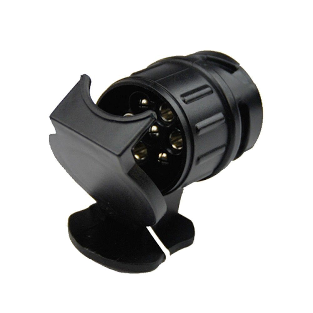 Systafex® Adapterstück 13 auf 7 polig Stecker Steckdosen Adapter für Anhänger Anhänger-Adapter 13-polig zu 7-polig, Federdeckel – Bild 2 von 3
