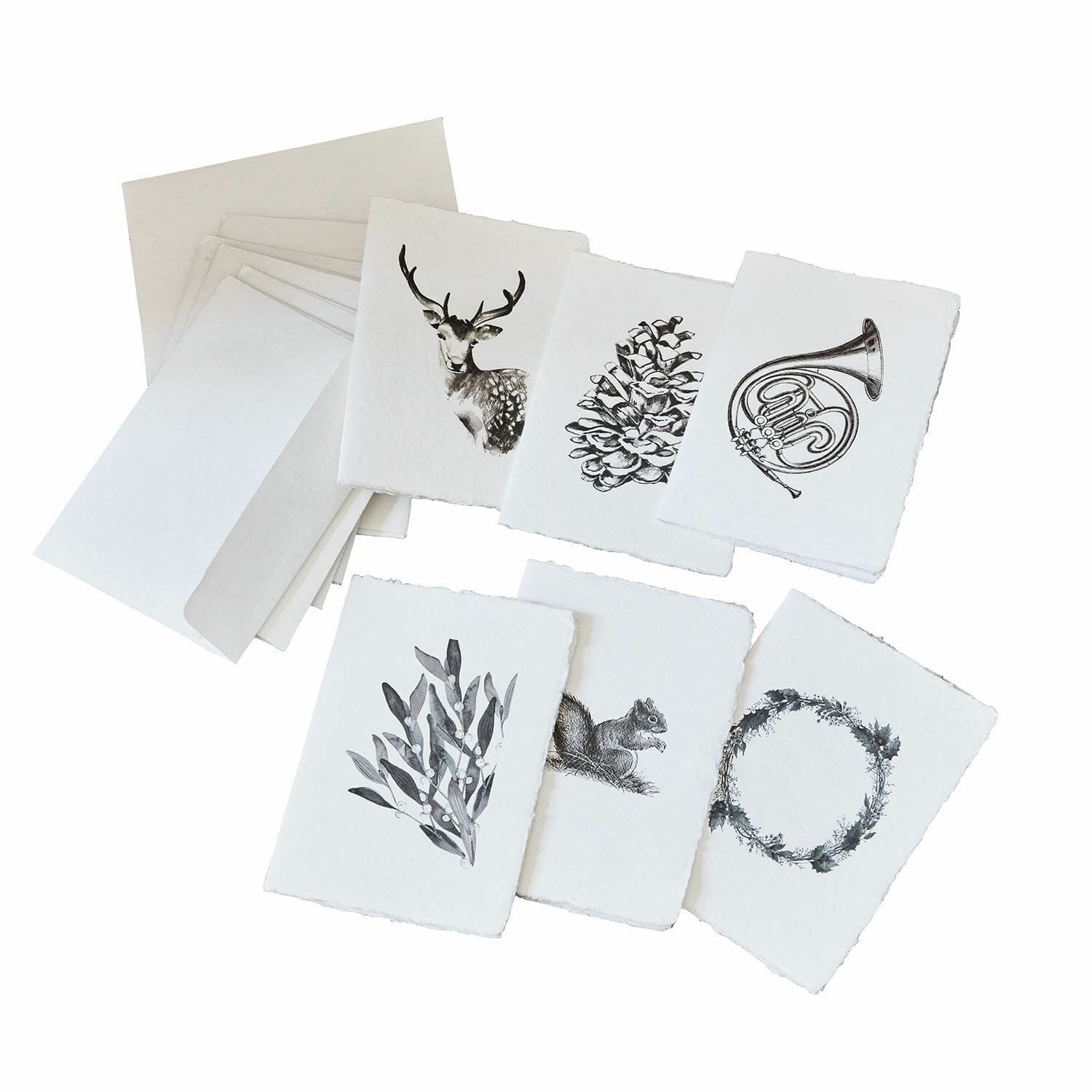 Geschenkband Grußkarten 6er Set Previa weiß
