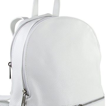 Toscanto Cityrucksack Toscanto Damen Cityrucksack Leder Tasche (Cityrucksack), Damen Cityrucksack Leder, weiß, Größe ca. 32cm