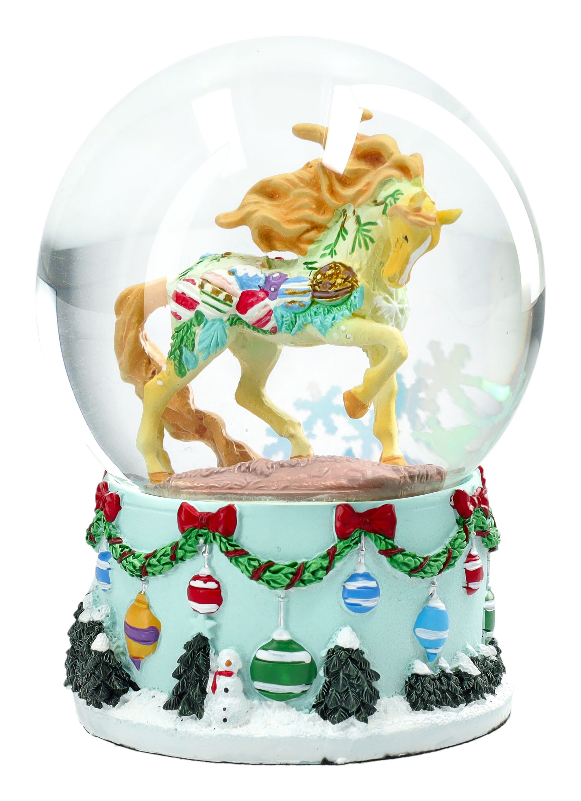 Figuren Shop GmbH Schneekugel Schneekugel Pferd - Vintage Christmas - Weihnachten Weihnachtsdeko