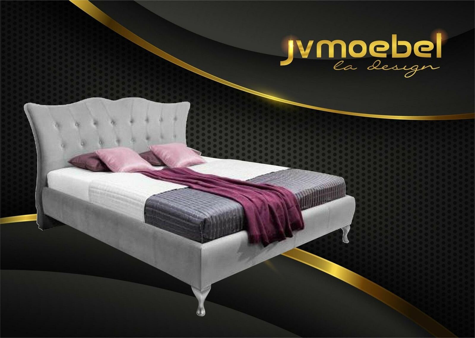 JVmoebel Bett, Klassische Schlafzimmer Betten Textil Bett Chesterfield 140x200