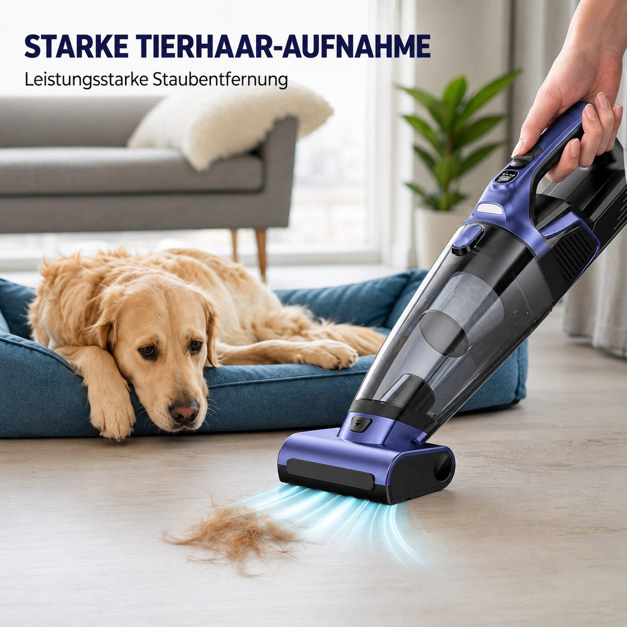 Lapamax Handstaubsauger Akku Kabelloser 20000Pa 120W, Starke Saugkraft, Tragbarer, 10400mAh, 2 Saugmodi Staubsauger für Auto, Teppich, Tierhaare, Treppe